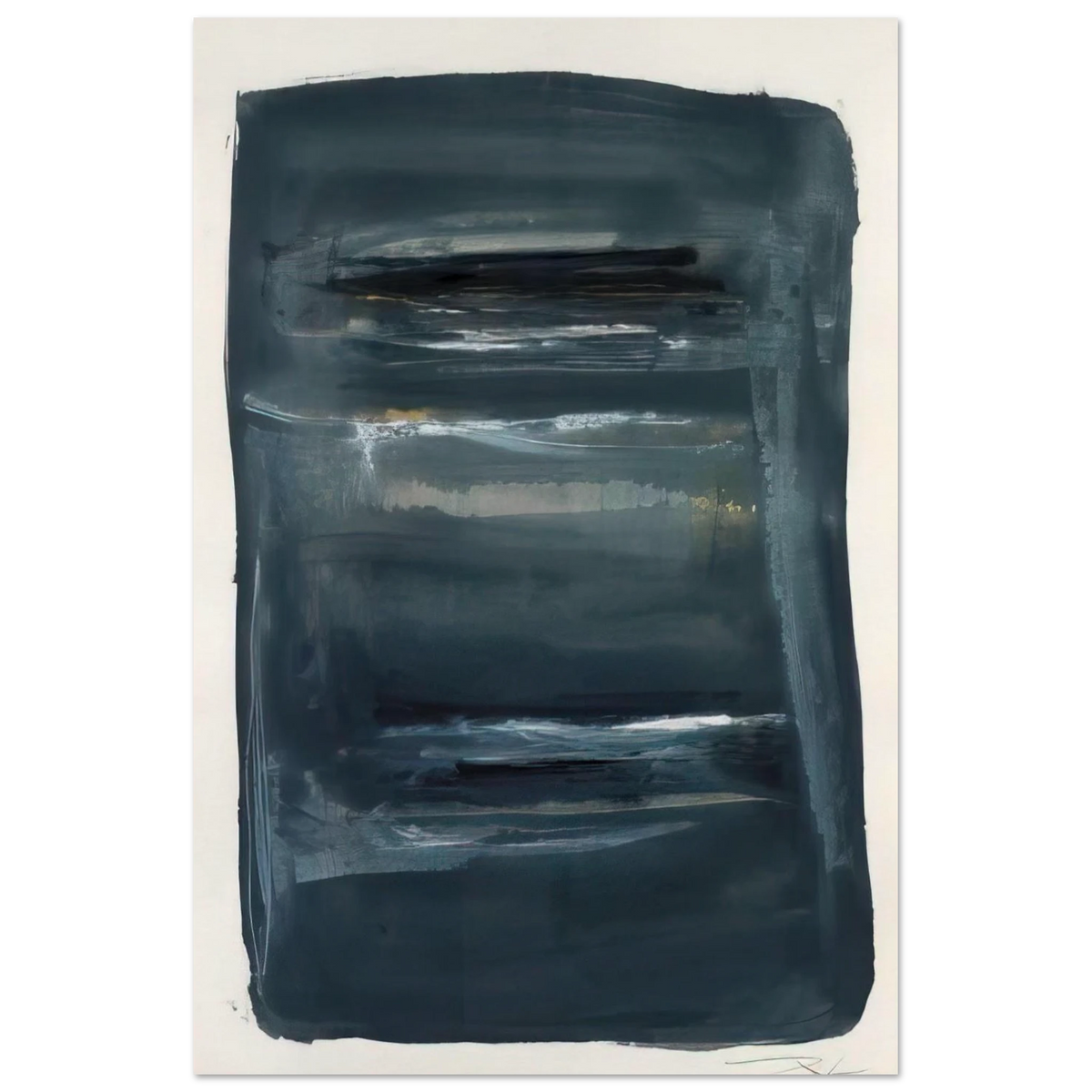 Abstract with Blue and Black - Abstract Expressionism - Larry Zox Art Prints - 100x150 cm / 40x60″ inches | Larry Zox Poster | Larry Zox Prints