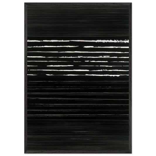 Peinture 324 x 181 cm 14 mars 1999 Polyptyque - 1999 - Pierre Soulages 70x100 cm / 28x40 inches Framed Art Print – Black Wooden Frame