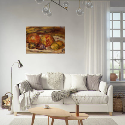Still Life Pomegranate, Figs and Apples - Pierre-Auguste Renoir Brushed Aluminum Print - 70x100 cm / 28x40 inches | Pierre-Auguste Renoir Aluminum Print | Pierre-Auguste Renoir Prints