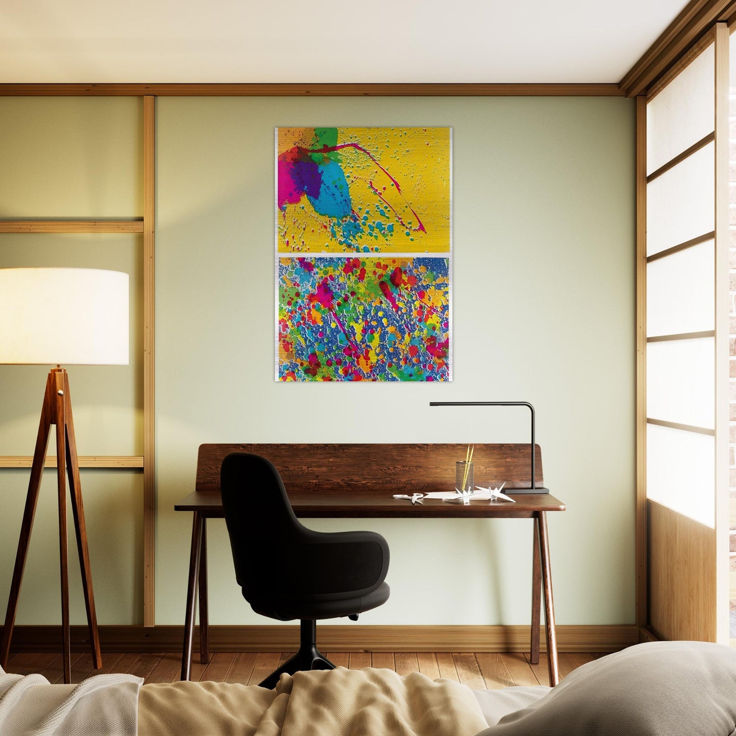 Morning Series - 1974 - Walasse Ting Brushed Aluminum Print - 70x100 cm / 28x40 inches | Walasse Ting Aluminum Print | Walasse Ting Prints