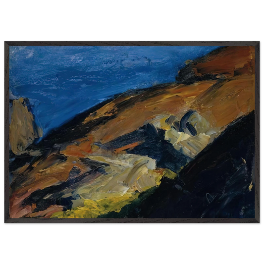 Rocks and Shore - Edward Hopper 70x100 cm / 28x40 inches Framed Art Print – Black Wooden Frame