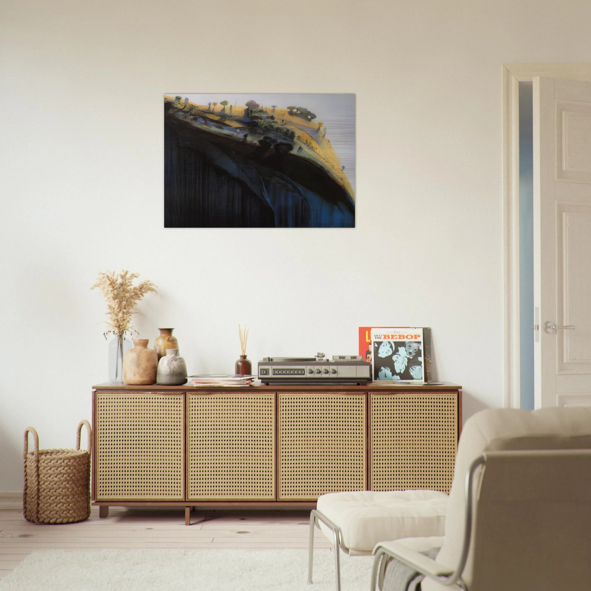 Coloma Ridge - 1968 - Wayne Thiebaud Brushed Aluminum Print - 70x100 cm / 28x40 inches | Wayne Thiebaud Aluminum Print | Wayne Thiebaud Prints