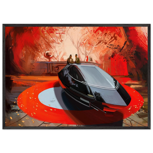 Syd Mead N9 - Syd Mead 70x100 cm / 28x40 inches Framed Art Print – Black Wooden Frame