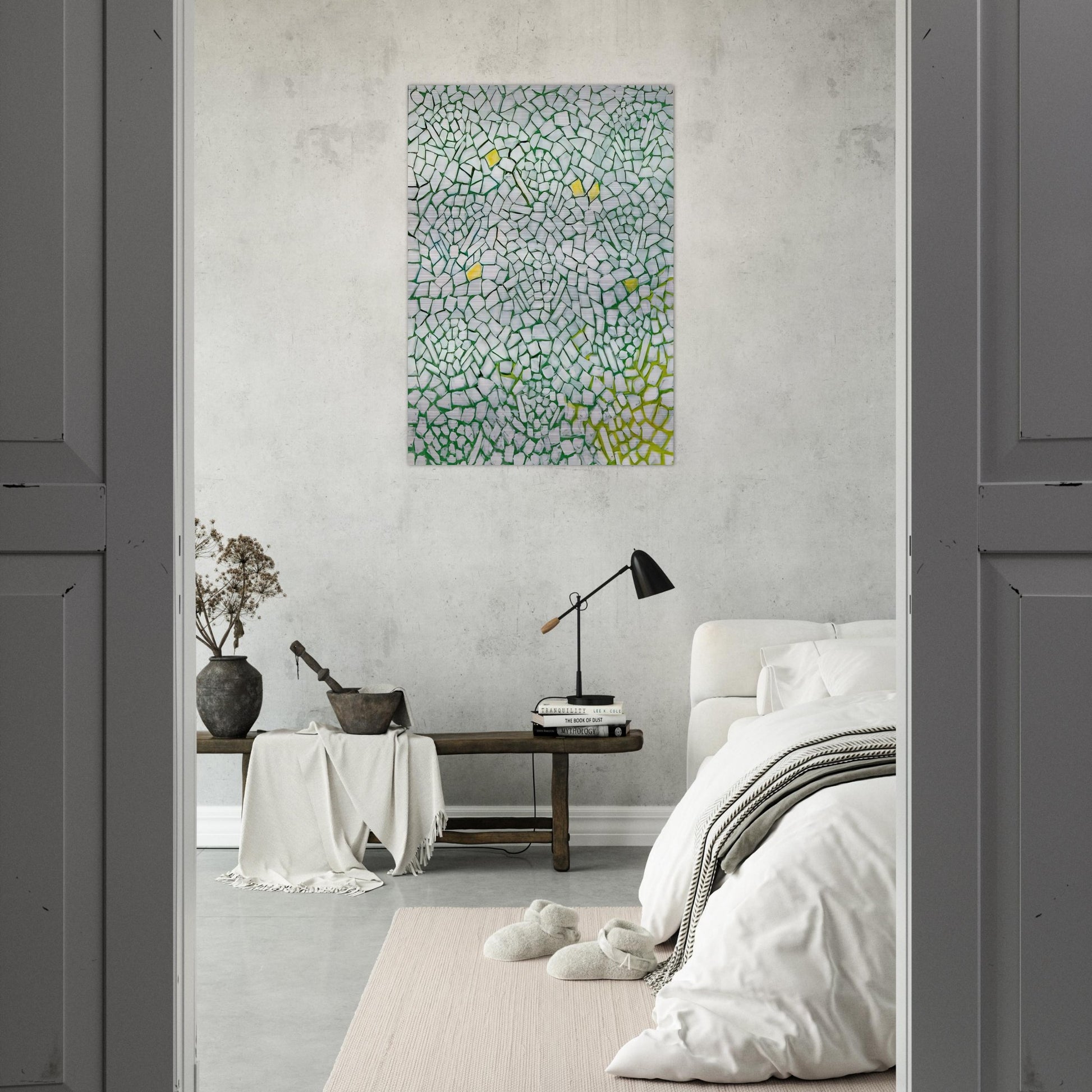 WHITE ROSES SING AND SING 1976 - Alma Woodsey Thomas Brushed Aluminum Print - 70x100 cm / 28x40 inches | Alma Woodsey Thomas Aluminum Print | Alma Woodsey Thomas Prints