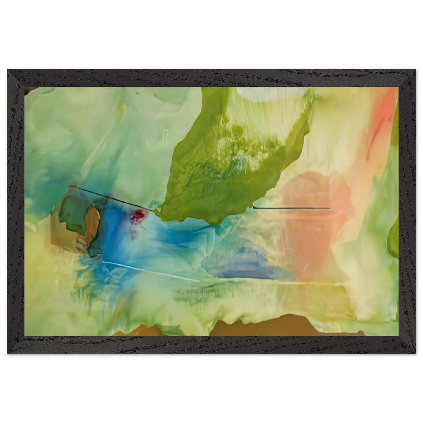 Helen Frankenthaler - Hint from Bassano, 1973- Wall Art - 30x40 cm / 12x16 inches - Premium Wooden Framed Poster With Fine Art Paper-canvas - Black frame