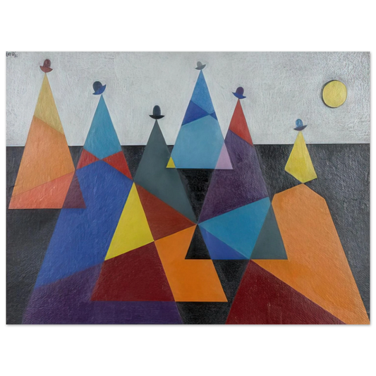 Omar Rayo - Untitled Mountains - 1955  75x100 cm / 30x40inches Fine Art Poster