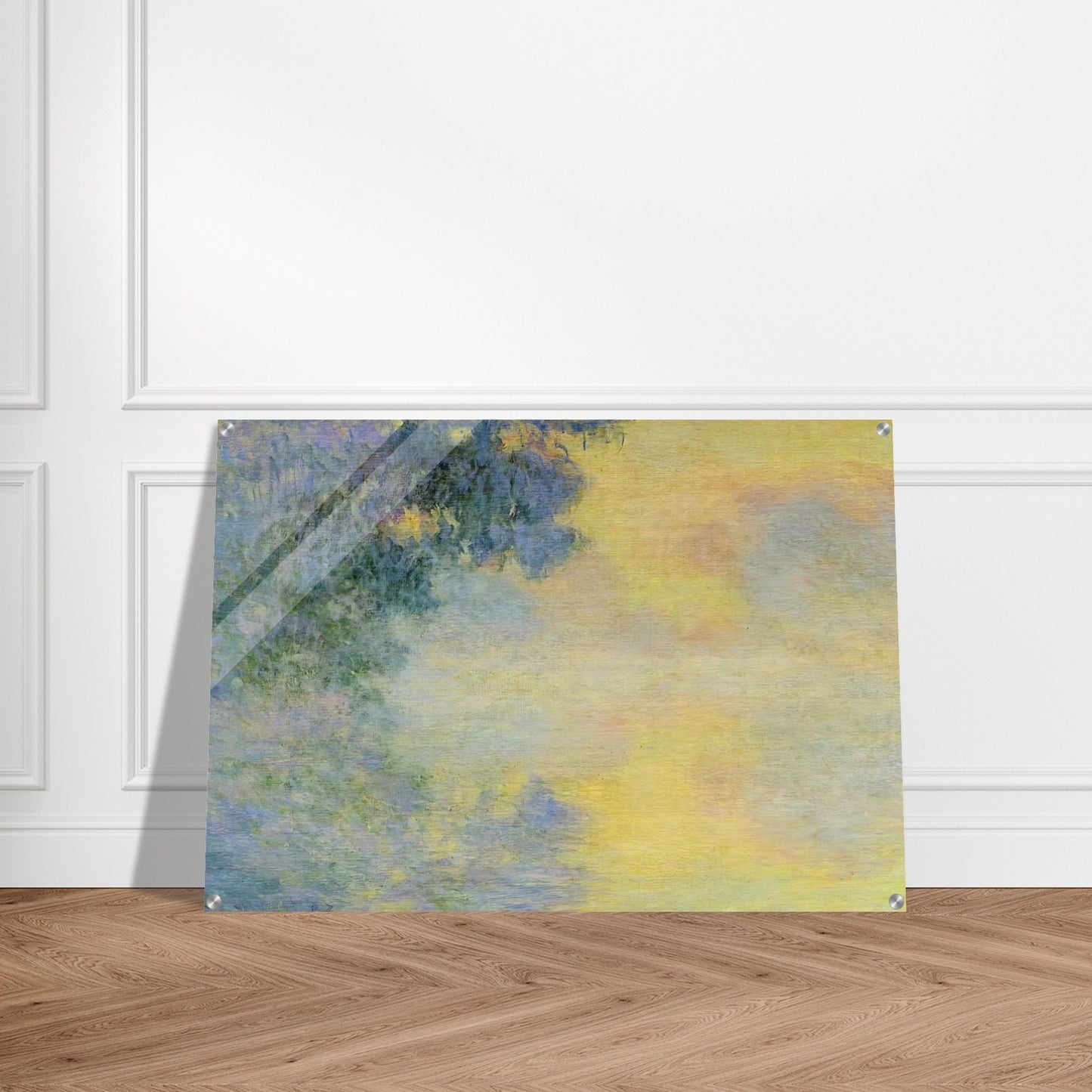Misty Morning on the Seine, Sunrise - claude monet Acrylic Print - 70x100 cm / 28x40″ inches