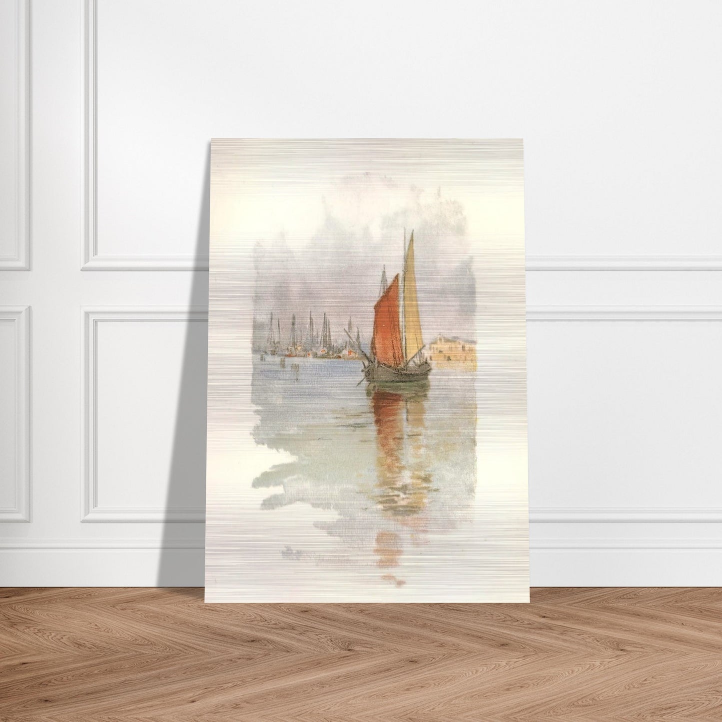 Woodboats and Dogana - Childe Hassam Brushed Aluminum Print - 70x100 cm / 28x40 inches | Childe Hassam Aluminum Print | Childe Hassam Prints