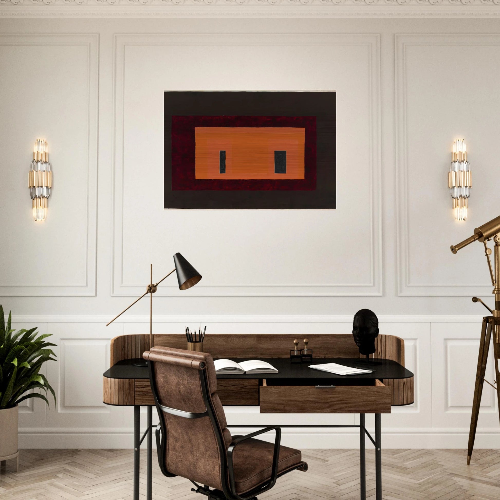 VARIANT ADOBE 1947 1 - Josef Albers Brushed Aluminum Print - 70x100 cm / 28x40 inches | Josef Albers Aluminum Print | Josef Albers Prints