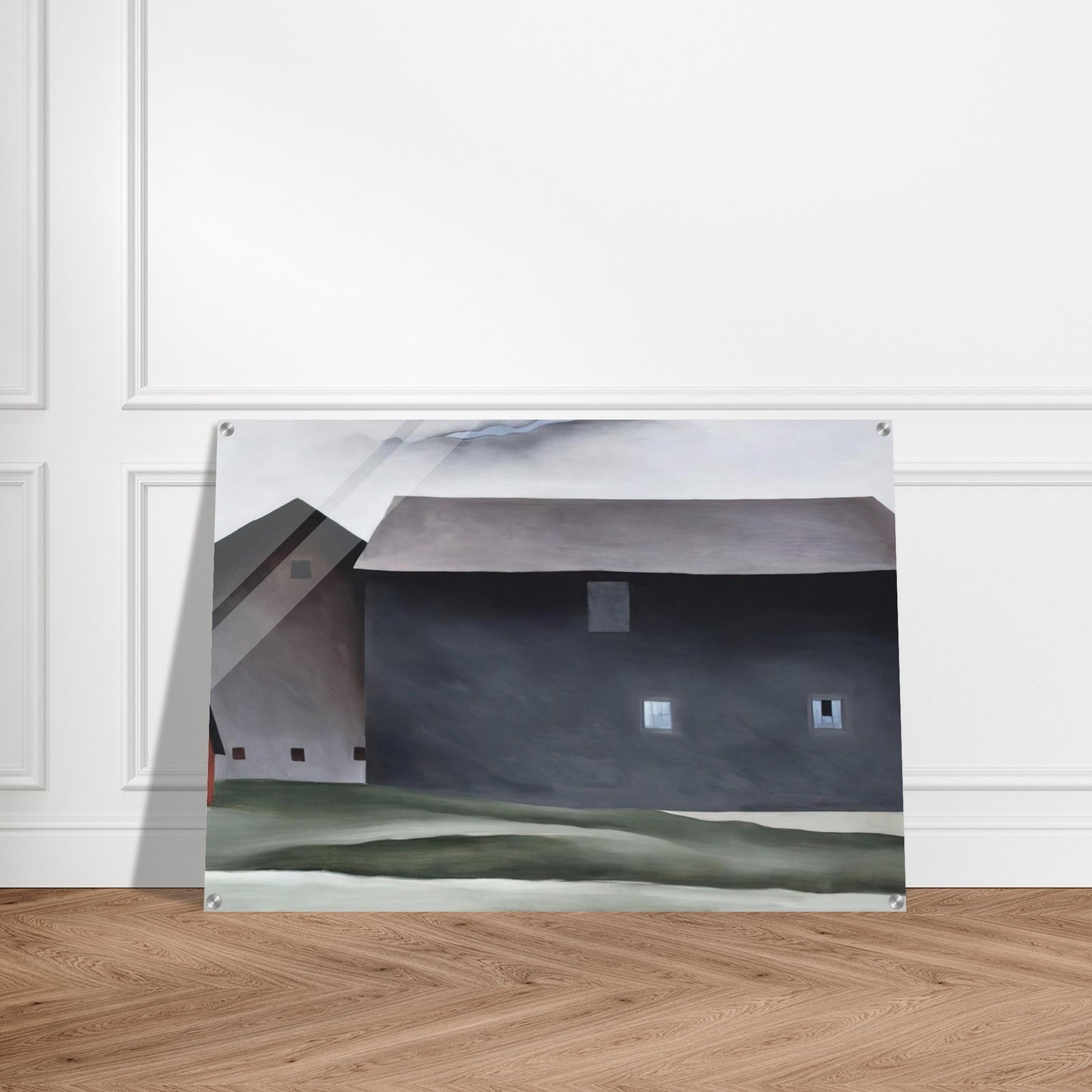 Lake George Barns - Georgia O'Keeffe Acrylic Print - 70x100 cm / 28x40″ inches