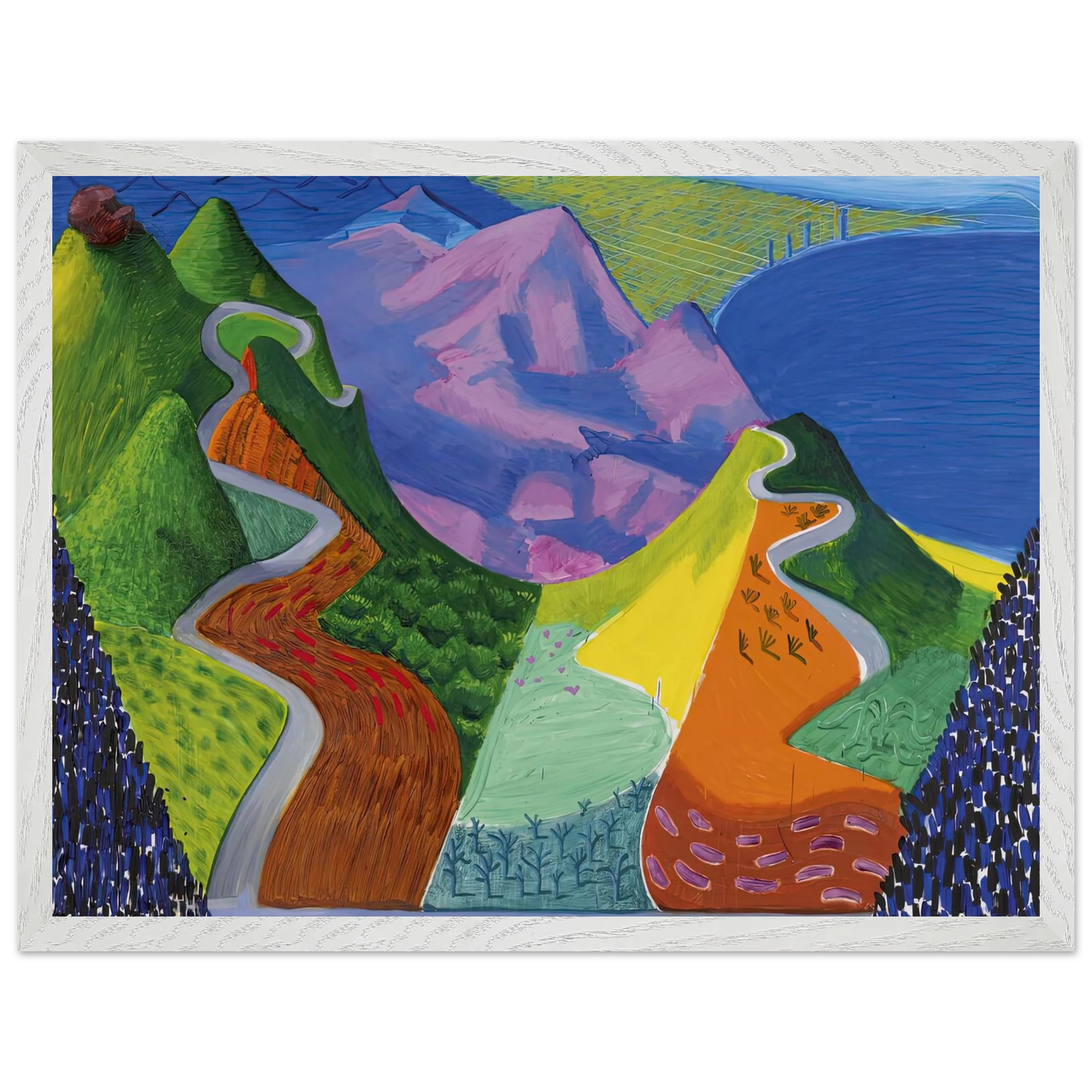 David Hockney - David Hockney Wall art - 28x43  cm / XL (11x17 inches) - Premium Wooden Framed Poster With Fine Art Paper-canvas - Wood frame
