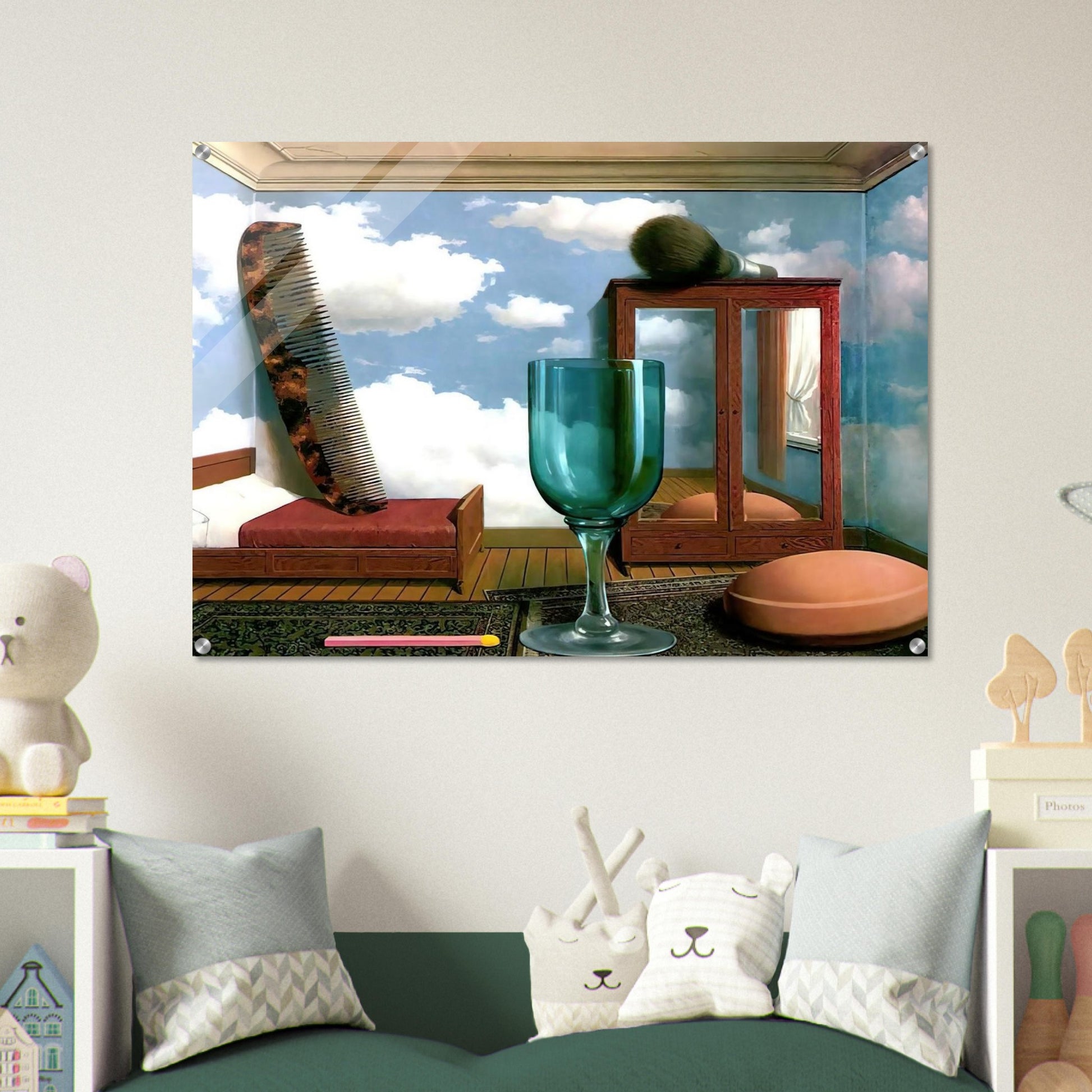 PERSONAL VALUES 1952 - Rene Magritte Acrylic Print - 70x100 cm / 28x40″ inches | Rene Magritte Wall Art | Rene Magritte Prints