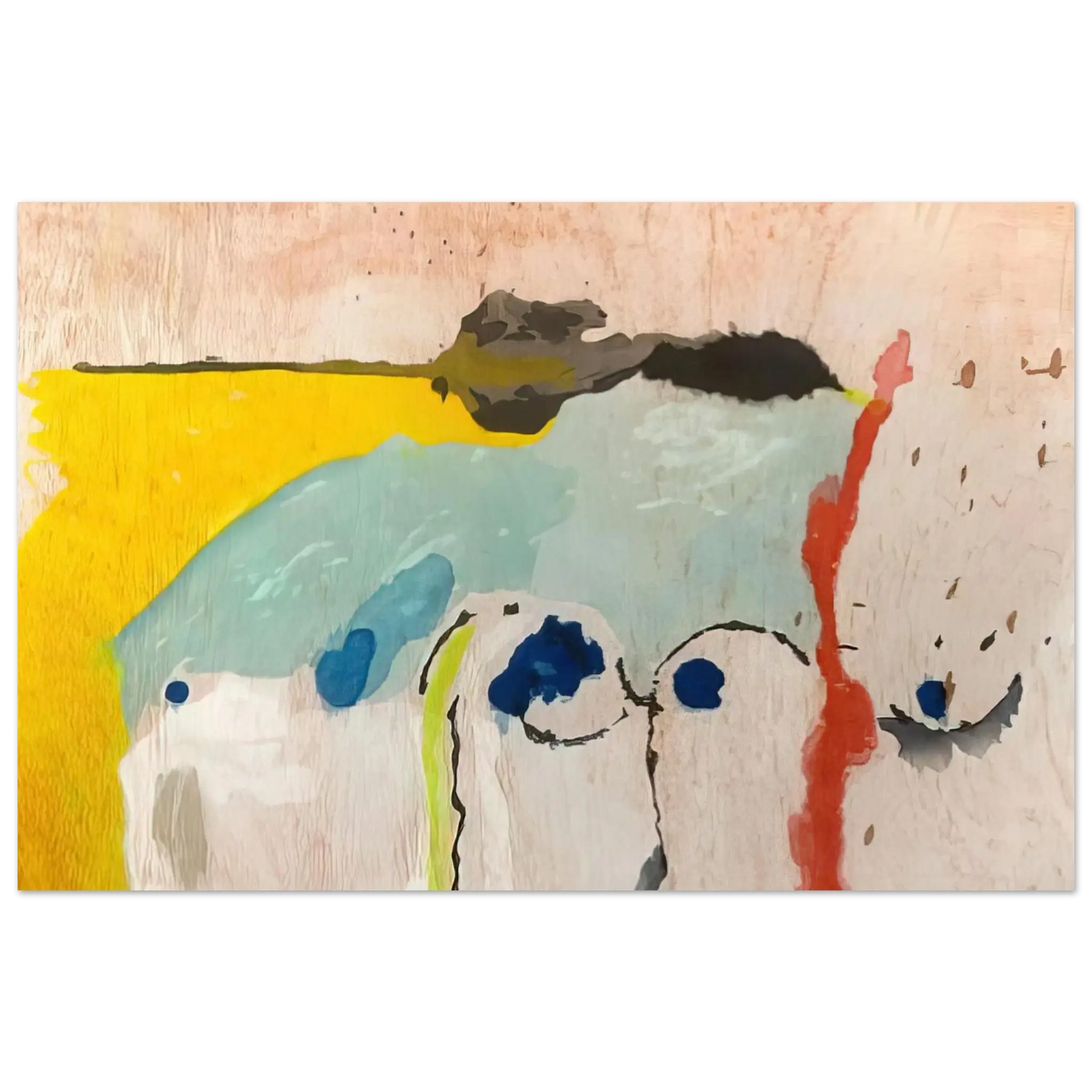 Helen Frankenthaler - Tales of Genji I - 1998 Wall art - A2 (42 x 59.4  cm) - Premium Wooden Framed Poster With Fine Art Paper - White frame