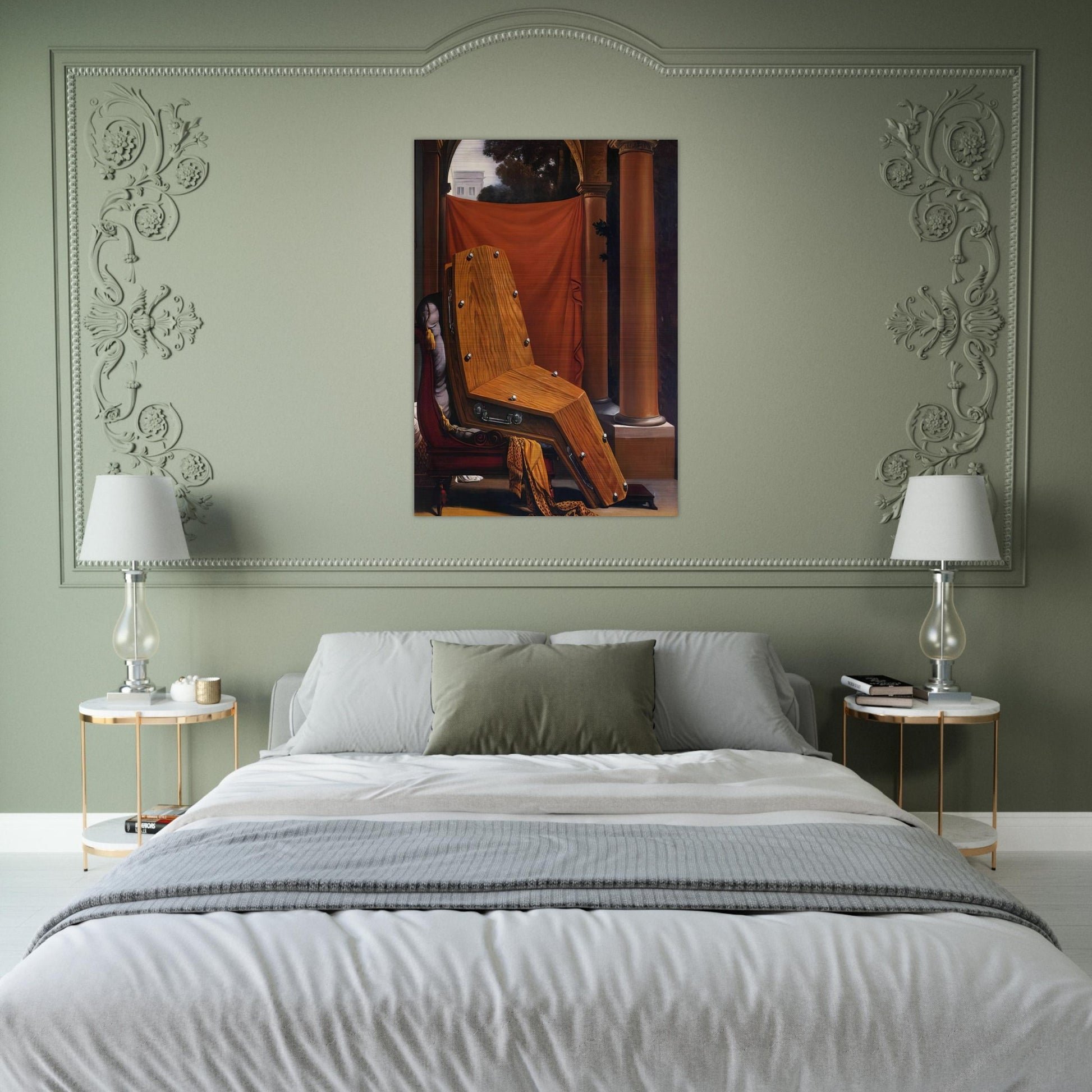 PERSPECTIVE MADAME R%C3%A9CAMIER DE DAVID 1950 - Rene Magritte Brushed Aluminum Print - 70x100 cm / 28x40 inches | Rene Magritte Aluminum Print | Rene Magritte Prints