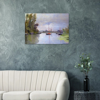Argenteuil Seen from the Small Arm of the Seine - claude monet Brushed Aluminum Print - 70x100 cm / 28x40 inches | claude monet Aluminum Print | claude monet Prints