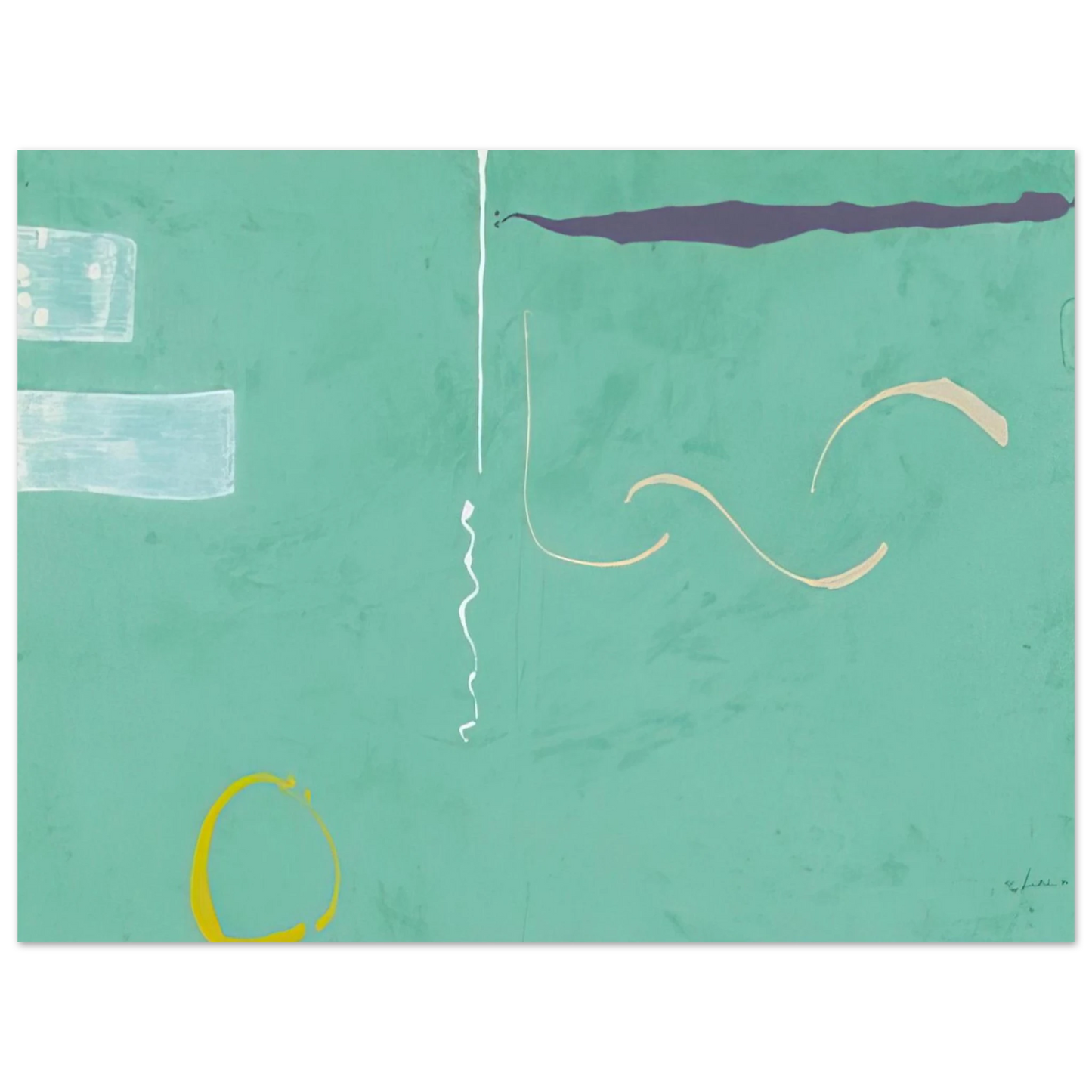 Helen Frankenthaler - Tahiti - 1989 Wall art - 60x80 cm / 24x32 inches - Premium Wooden Framed Poster With Fine Art Paper-canvas - White frame
