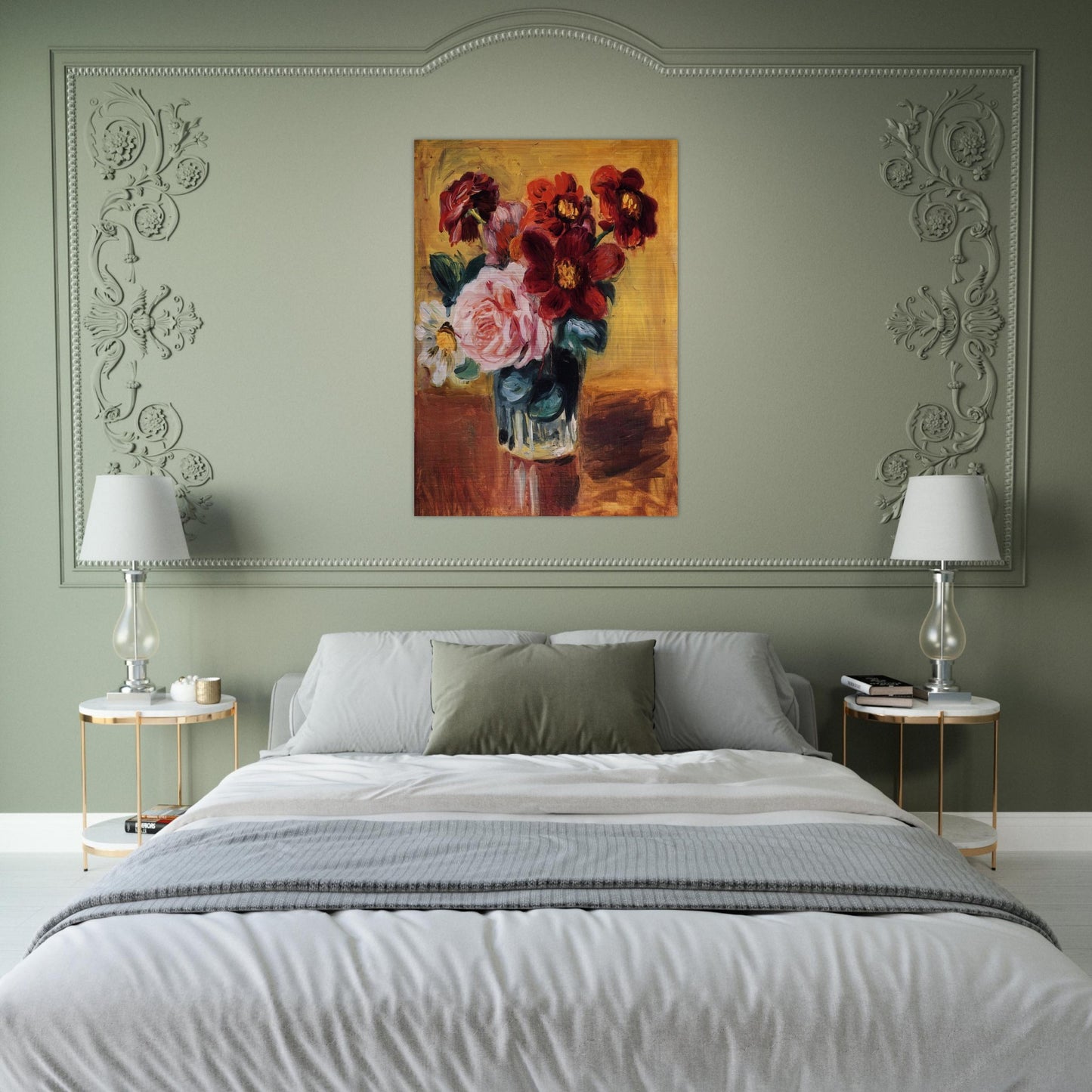 Flowers in a Vase - Pierre-Auguste Renoir Brushed Aluminum Print - 70x100 cm / 28x40 inches | Pierre-Auguste Renoir Aluminum Print | Pierre-Auguste Renoir Prints