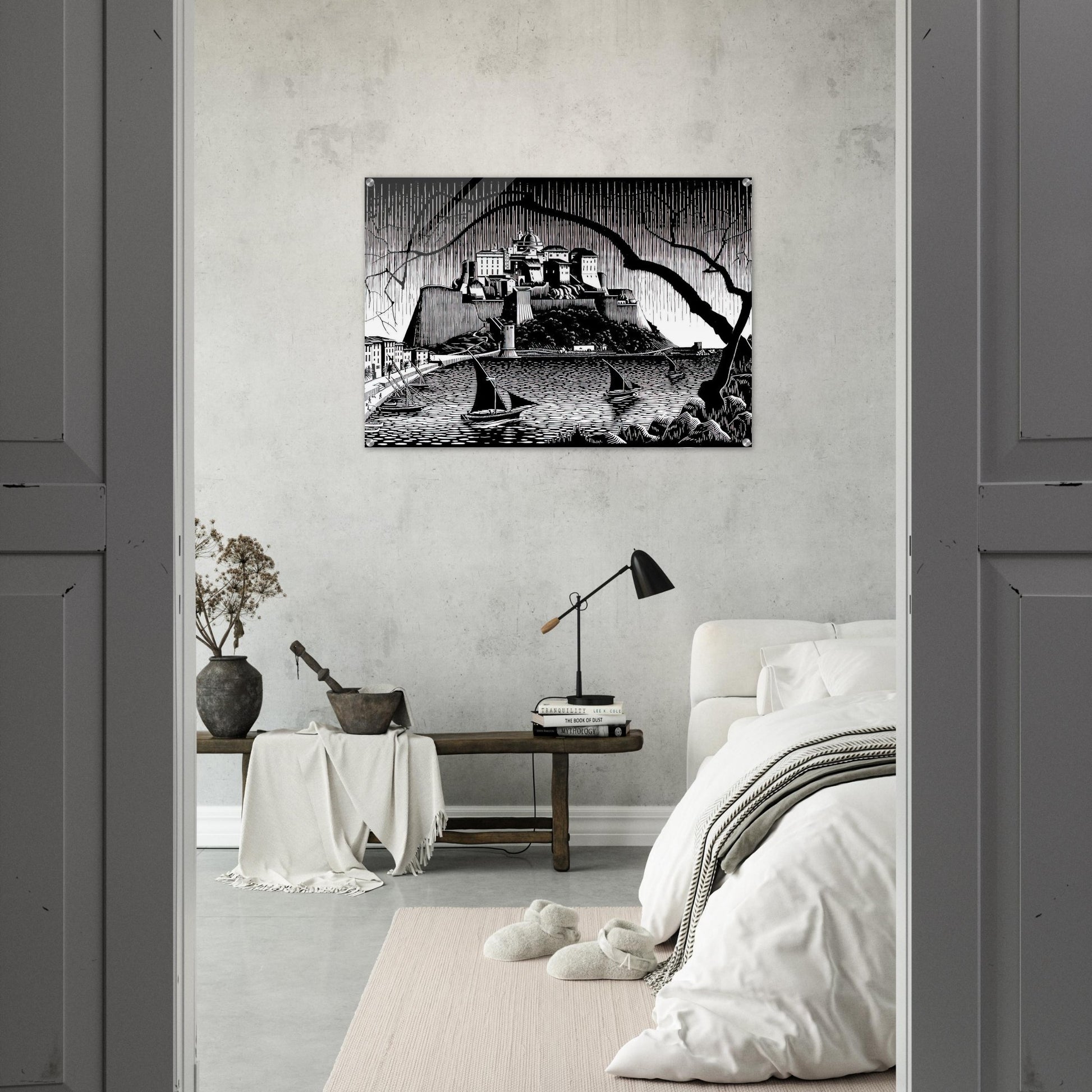 CITADEL OF CALVI CORSICA - MC Escher Acrylic Print - 70x100 cm / 28x40″ inches | MC Escher Wall Art | MC Escher Prints