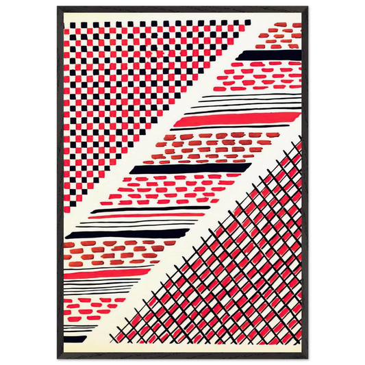 COMPOSITION 13 - Sonia Delaunay 70x100 cm / 28x40 inches Framed Art Print – Black Wooden Frame
