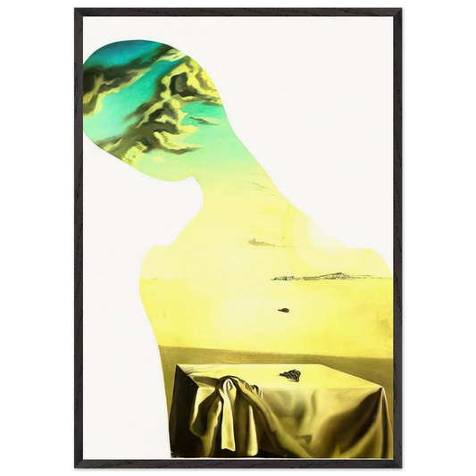 COUPLE WITH CLOUDS IN THEIR HEADS WOMAN - Salvador Dali 70x100 cm / 28x40 inches Framed Art Print – Black Wooden Frame