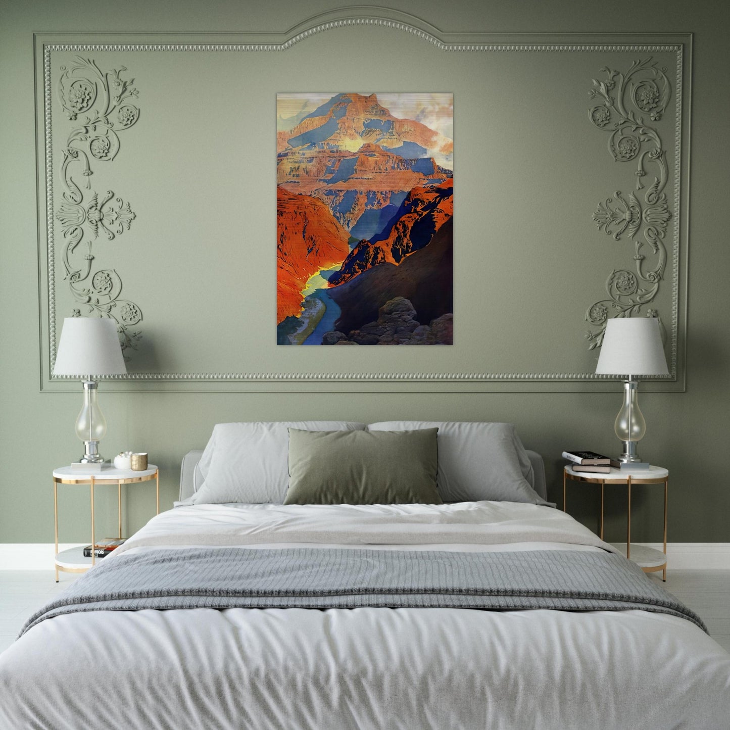 Grand Canyon - Maxfield Parrish Brushed Aluminum Print - 70x100 cm / 28x40 inches | Maxfield Parrish Aluminum Print | Maxfield Parrish Prints
