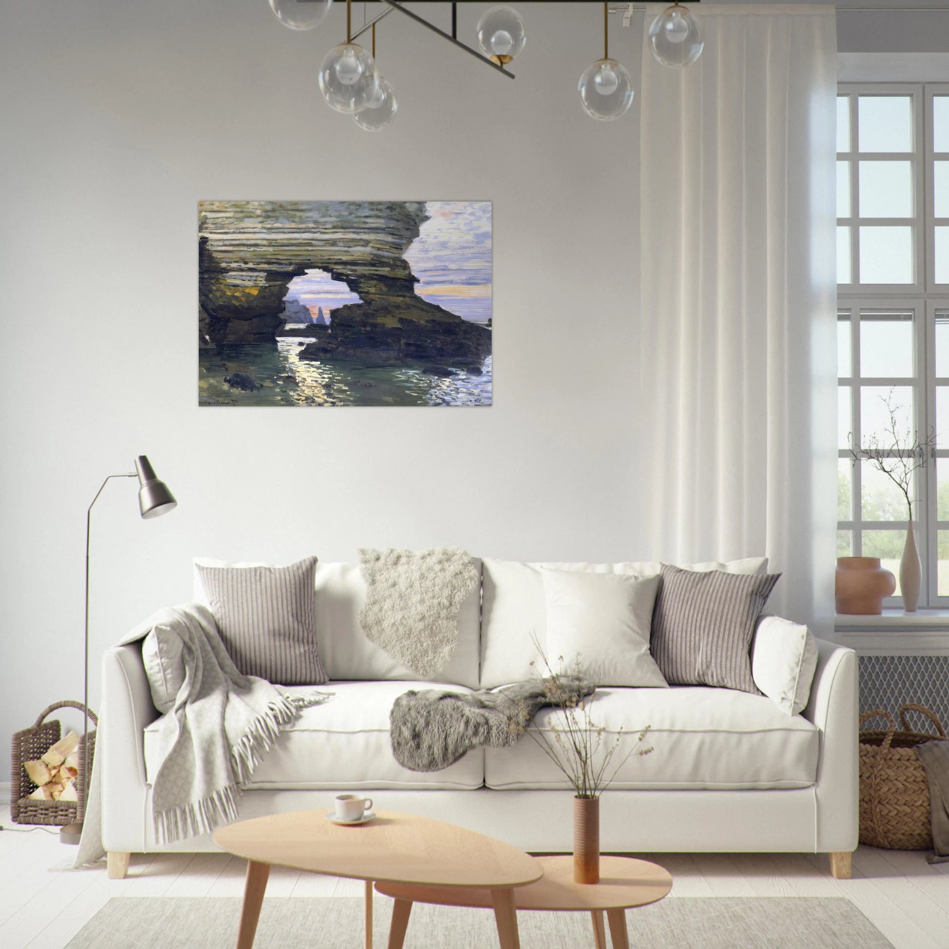 Port d `Amount Etretat - claude monet Brushed Aluminum Print - 70x100 cm / 28x40 inches | claude monet Aluminum Print | claude monet Prints