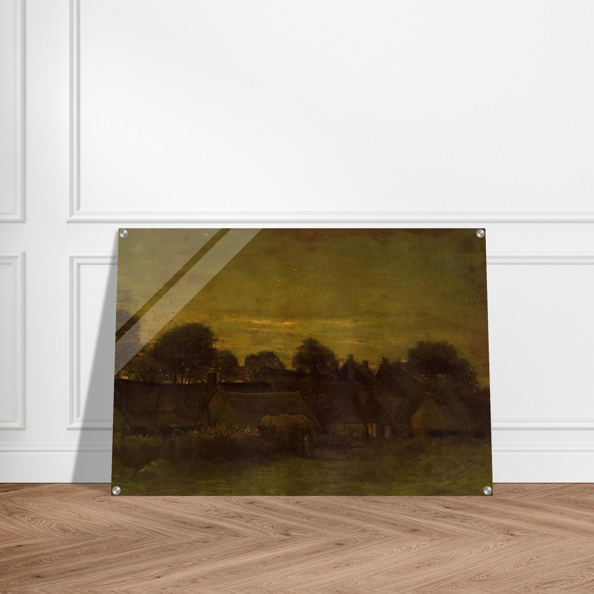 Village at sunset - Vincent van Gogh Acrylic Print - 70x100 cm / 28x40″ inches | Vincent van Gogh Wall Art | Vincent van Gogh Prints