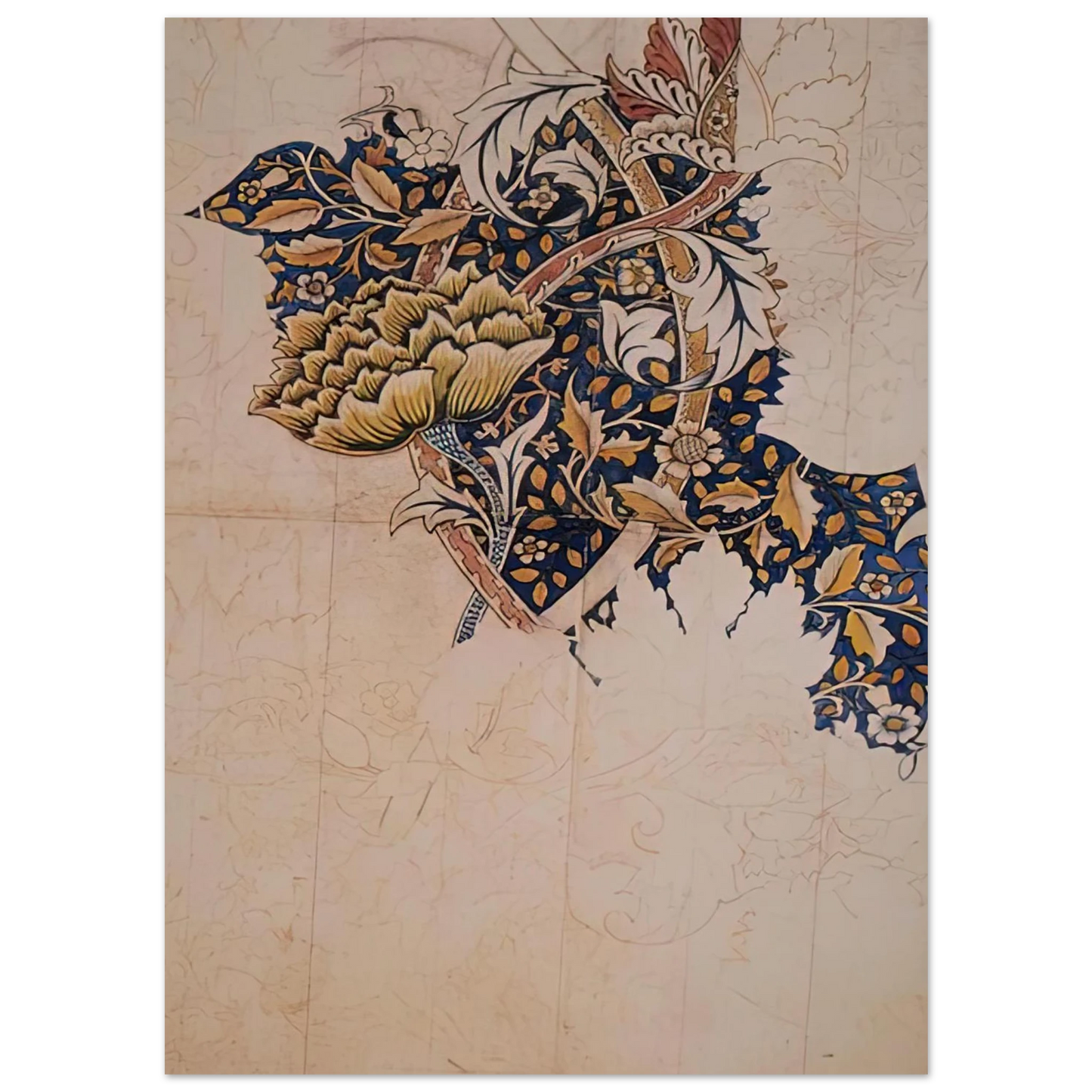 William Morris - DESIGN FOR WINDRUSH PRINTED TEXTILE 1883 Fine Art Poster