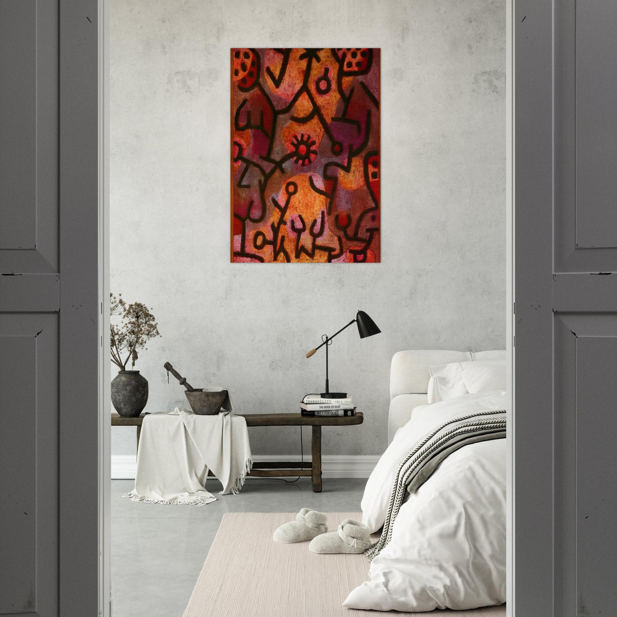 FLORA ON ROCKS SUN 1940 - Paul Klee Brushed Aluminum Print - 70x100 cm / 28x40 inches | Paul Klee Aluminum Print | Paul Klee Prints