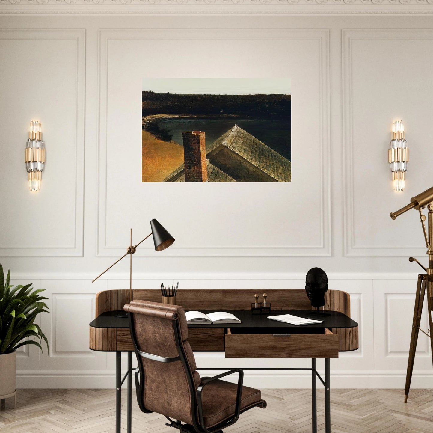 END OF OLSONS - Andrew Wyeth Brushed Aluminum Print - 70x100 cm / 28x40 inches | Andrew Wyeth Aluminum Print | Andrew Wyeth Prints