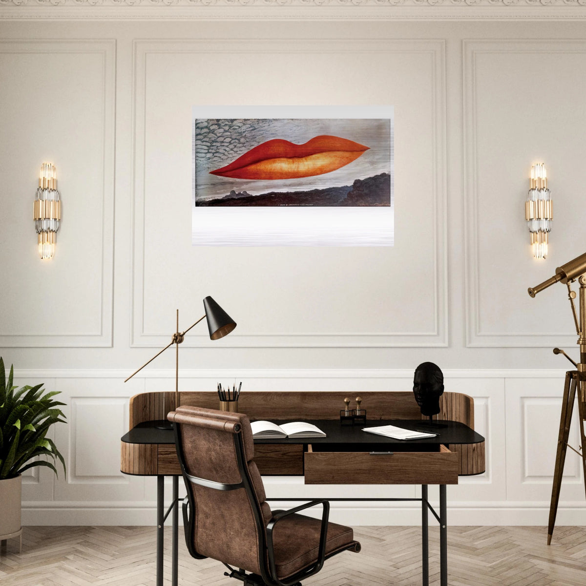 OBSERVATORY TIME THE LOVERS - Man Ray Brushed Aluminum Print - 70x100 cm / 28x40 inches | Man Ray Aluminum Print | Man Ray Prints