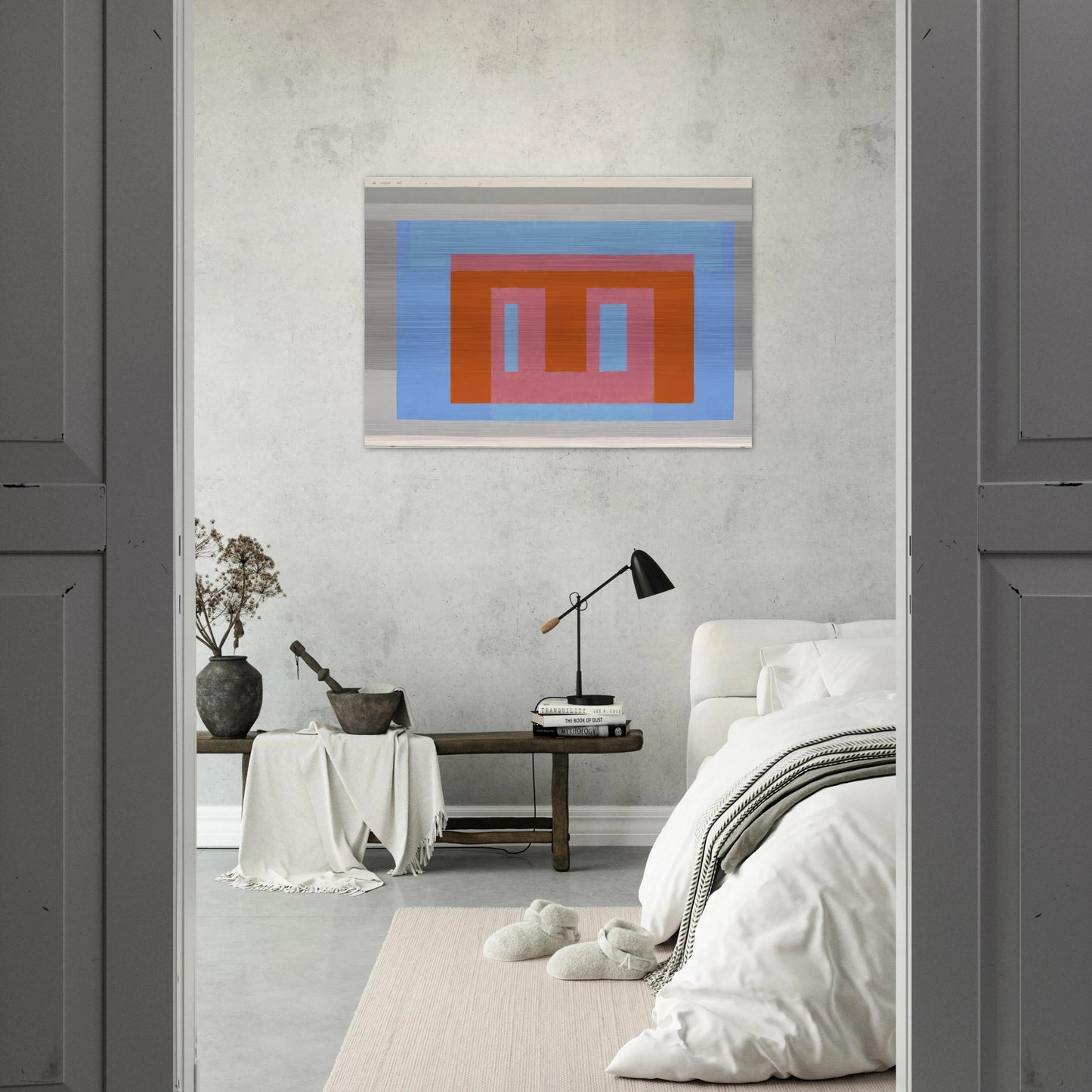 ADOBE VARIANT LUMINOUS DAY 1952 - Josef Albers Brushed Aluminum Print - 70x100 cm / 28x40 inches | Josef Albers Aluminum Print | Josef Albers Prints