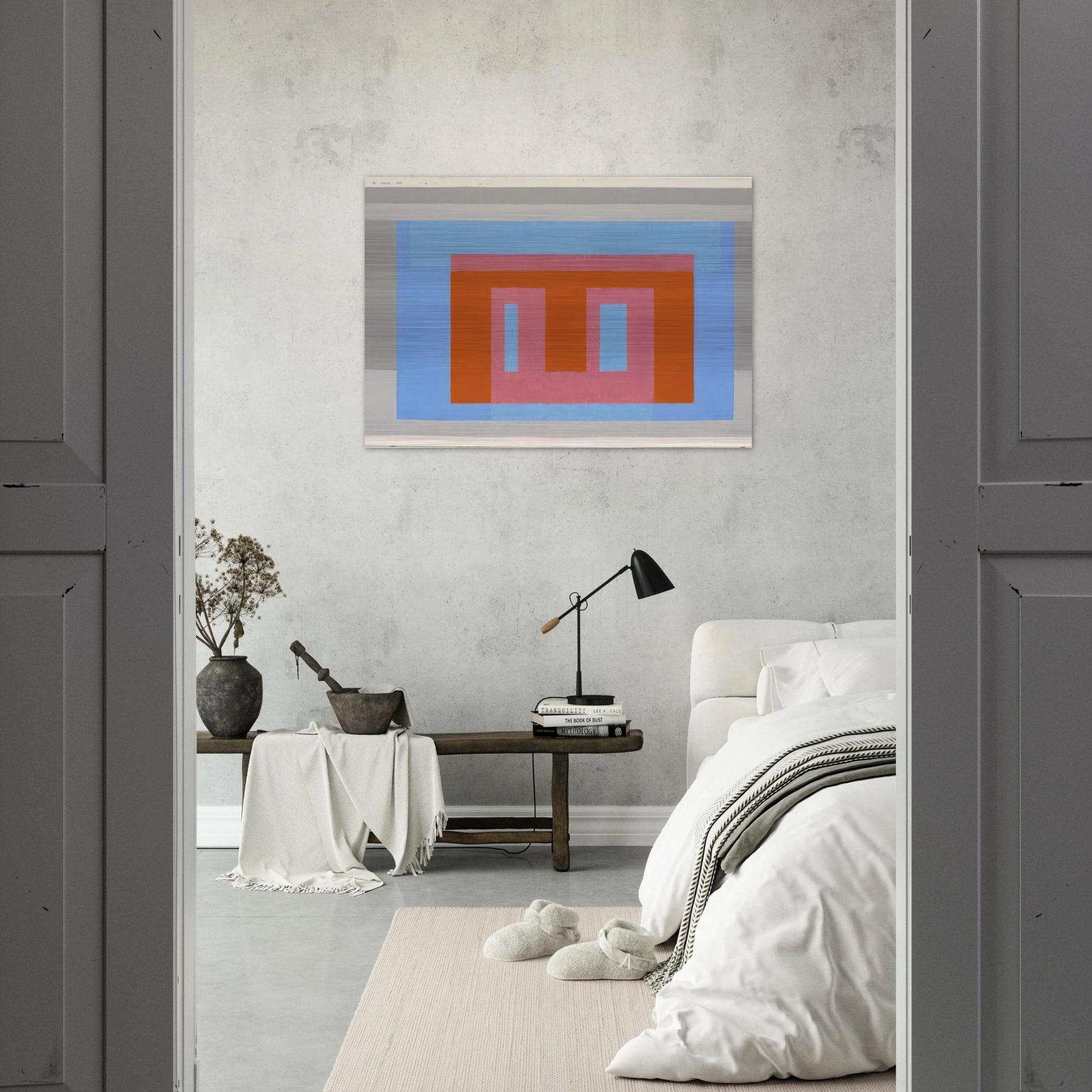 ADOBE VARIANT LUMINOUS DAY 1952 - Josef Albers Brushed Aluminum Print - 70x100 cm / 28x40 inches | Josef Albers Aluminum Print | Josef Albers Prints