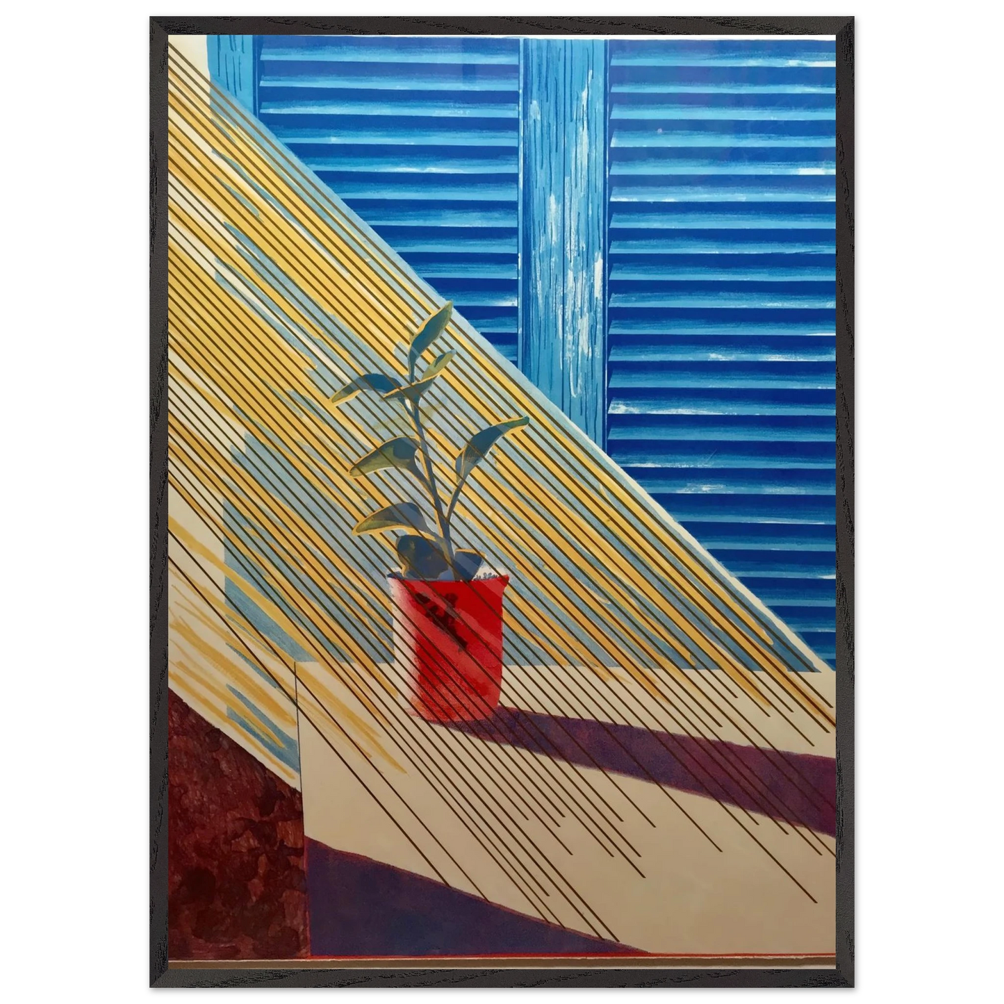 David Hockney - David Hockney Wall art - 27x35 cm / 11x14 inches - Premium Wooden Framed Poster With Fine Art Paper - Wood frame
