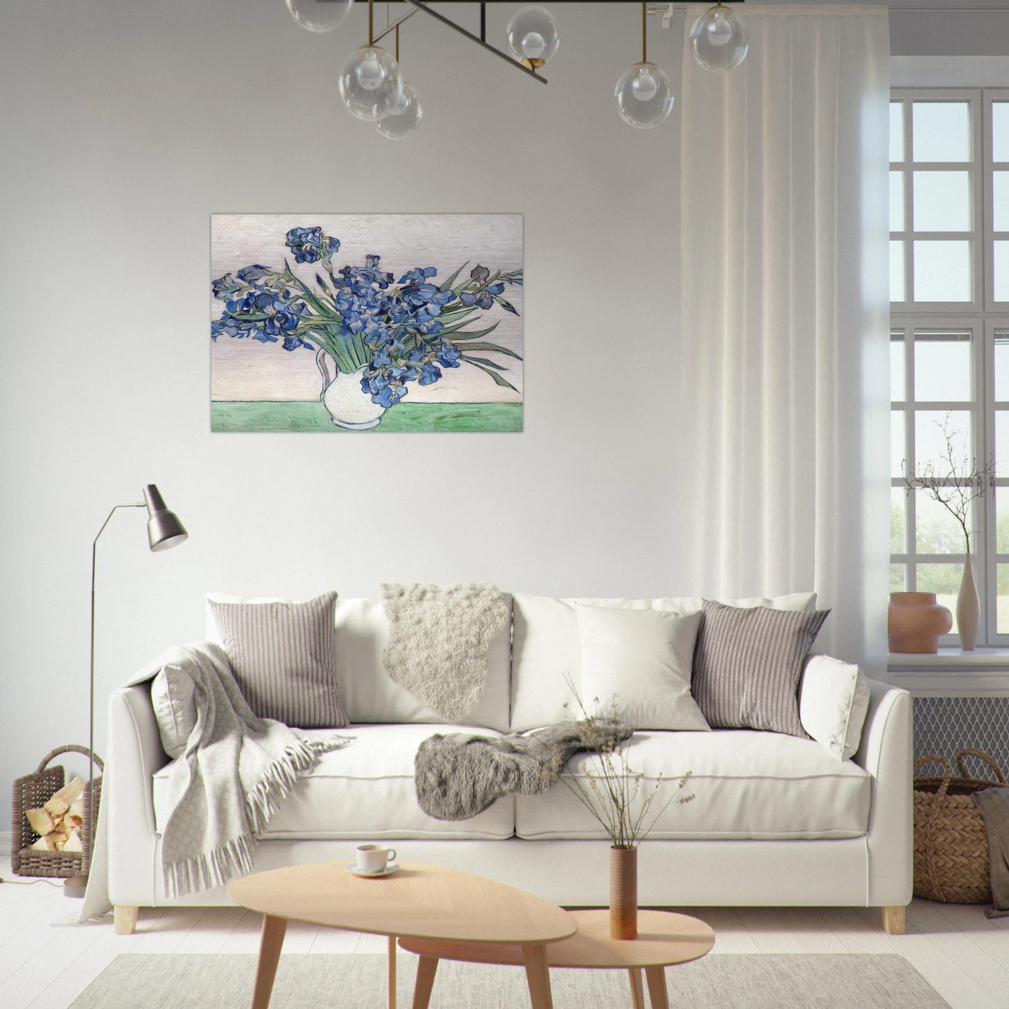 Vase with Irises - Vincent van Gogh Brushed Aluminum Print - 70x100 cm / 28x40 inches | Vincent van Gogh Aluminum Print | Vincent van Gogh Prints