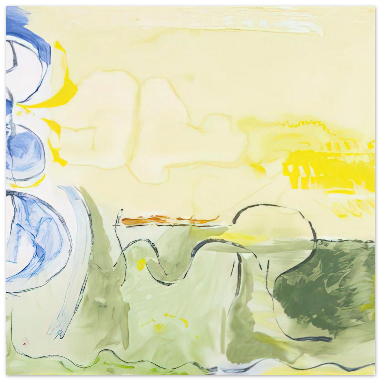 Helen Frankenthaler - Flotilla - 2006 Wall art - 20x25 cm / 8x10 inches - Premium Wooden Framed Poster With Fine Art Paper-canvas - White frame