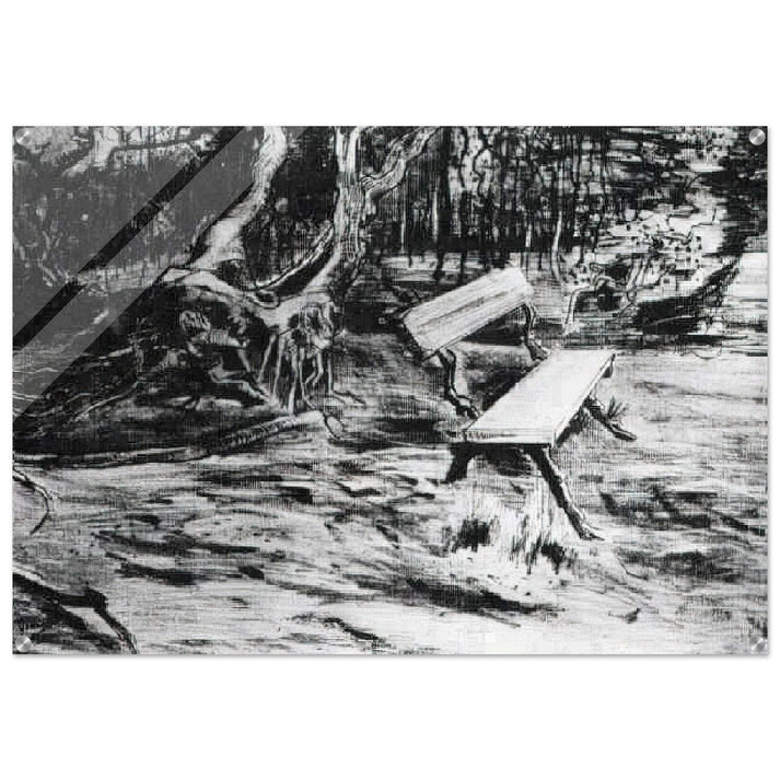 Bench in a Wood - Vincent van Gogh Acrylic Print - 70x100 cm / 28x40″ inches | Vincent van Gogh Wall Art | Vincent van Gogh Prints