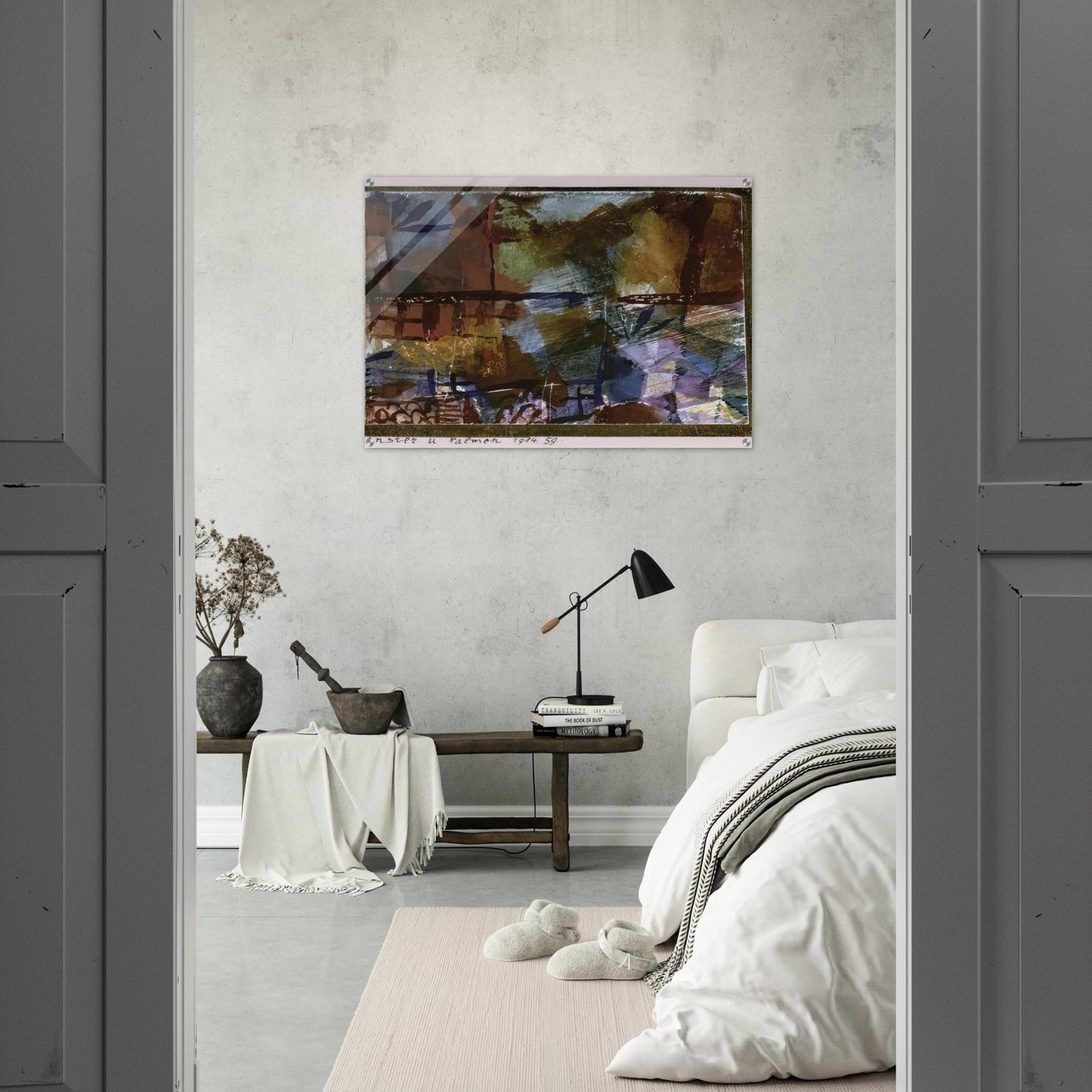 WINDOWS AND PALM TREES 1914 - Paul Klee Acrylic Print - 70x100 cm / 28x40″ inches | Paul Klee Wall Art | Paul Klee Prints
