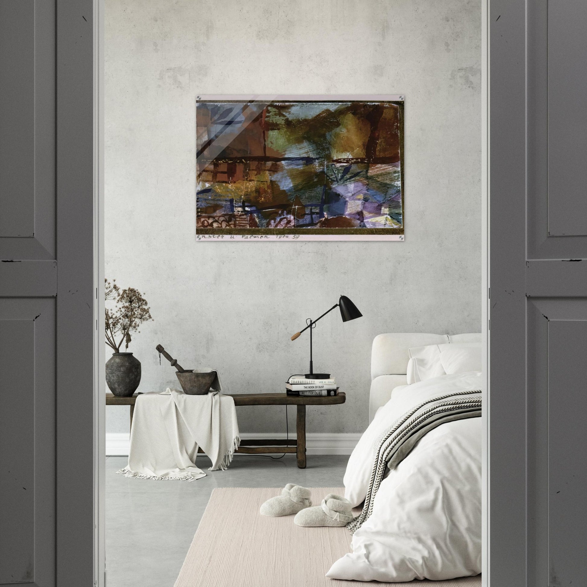 WINDOWS AND PALM TREES 1914 - Paul Klee Acrylic Print - 70x100 cm / 28x40″ inches | Paul Klee Wall Art | Paul Klee Prints