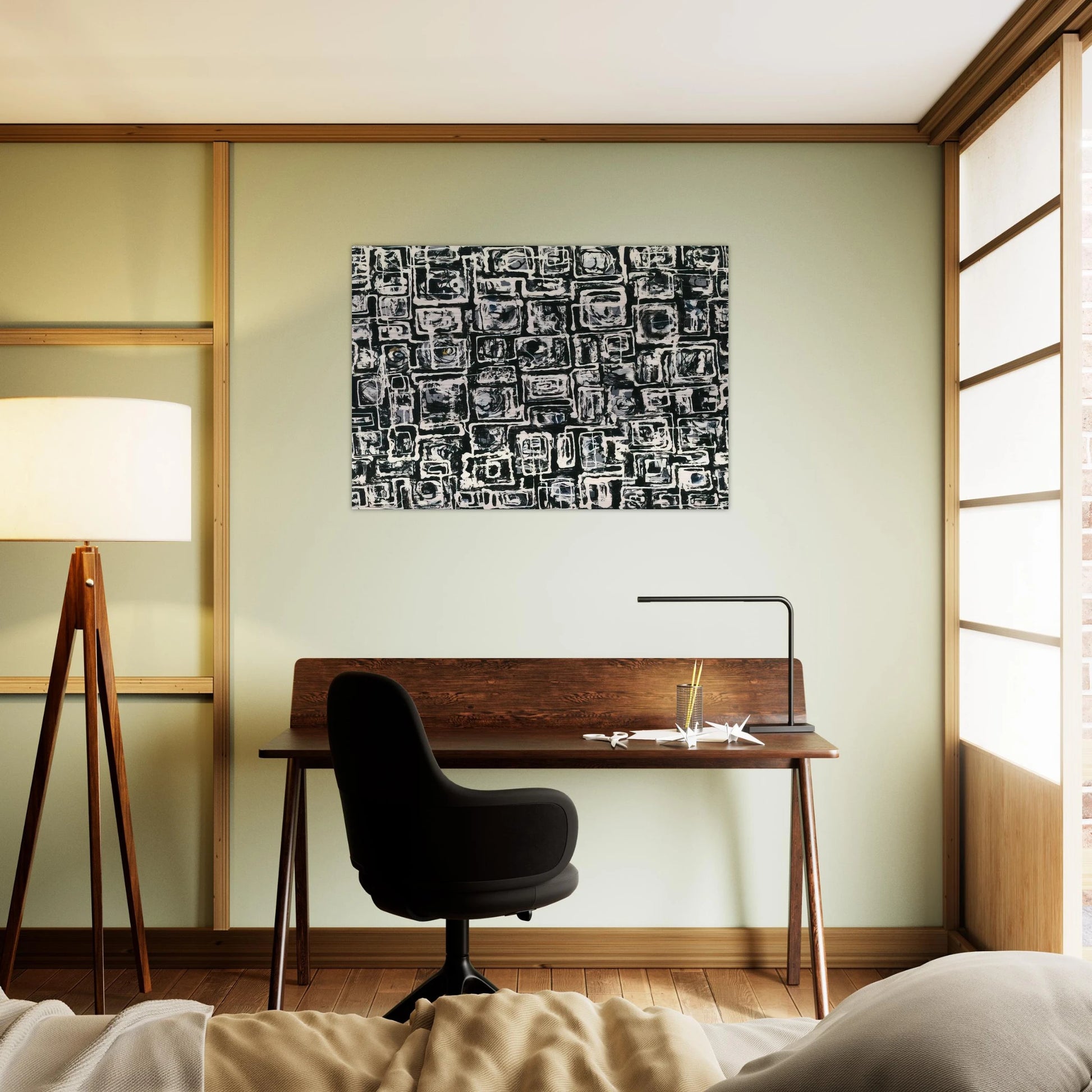 White Squares - Lee Krasner Brushed Aluminum Print - 70x100 cm / 28x40 inches | Lee Krasner Aluminum Print | Lee Krasner Prints