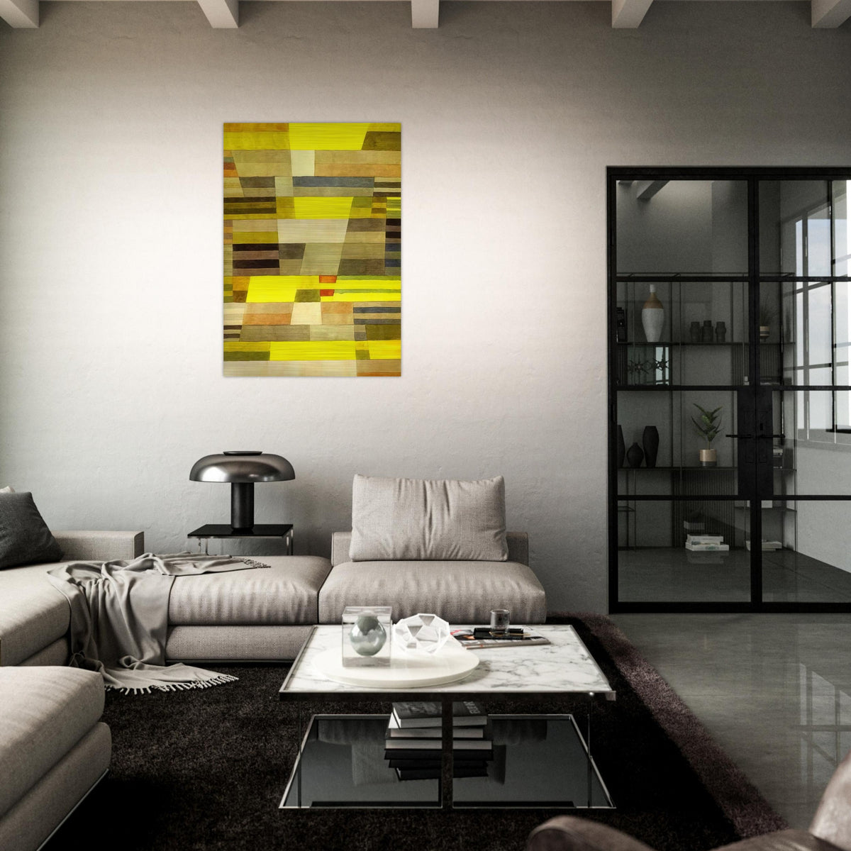 MONUMENT 1929 - Paul Klee Brushed Aluminum Print - 70x100 cm / 28x40 inches | Paul Klee Aluminum Print | Paul Klee Prints