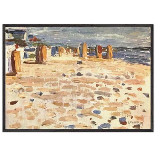 BEACH BASKETS IN HOLLAND 1904 - Wassily Kandinsky 70x100 cm / 28x40 inches Framed Art Print – Black Wooden Frame