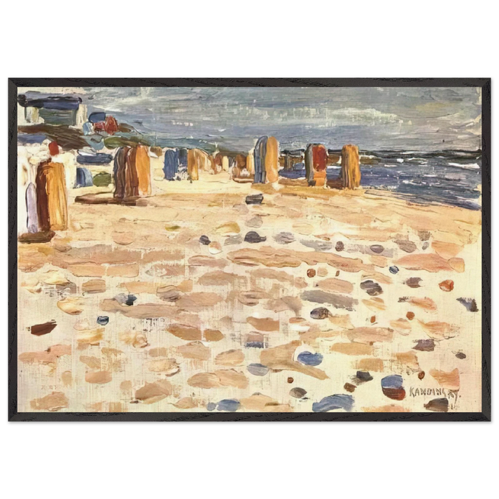 BEACH BASKETS IN HOLLAND 1904 - Wassily Kandinsky 70x100 cm / 28x40 inches Framed Art Print – Black Wooden Frame