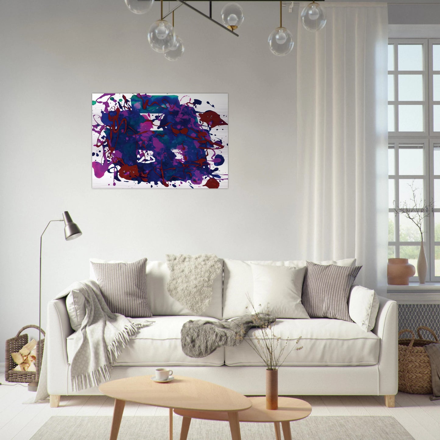 Untitled  SFP94-75  SFF 1749  - Sam Francis Brushed Aluminum Print - 70x100 cm / 28x40 inches | Sam Francis Aluminum Print | Sam Francis Prints
