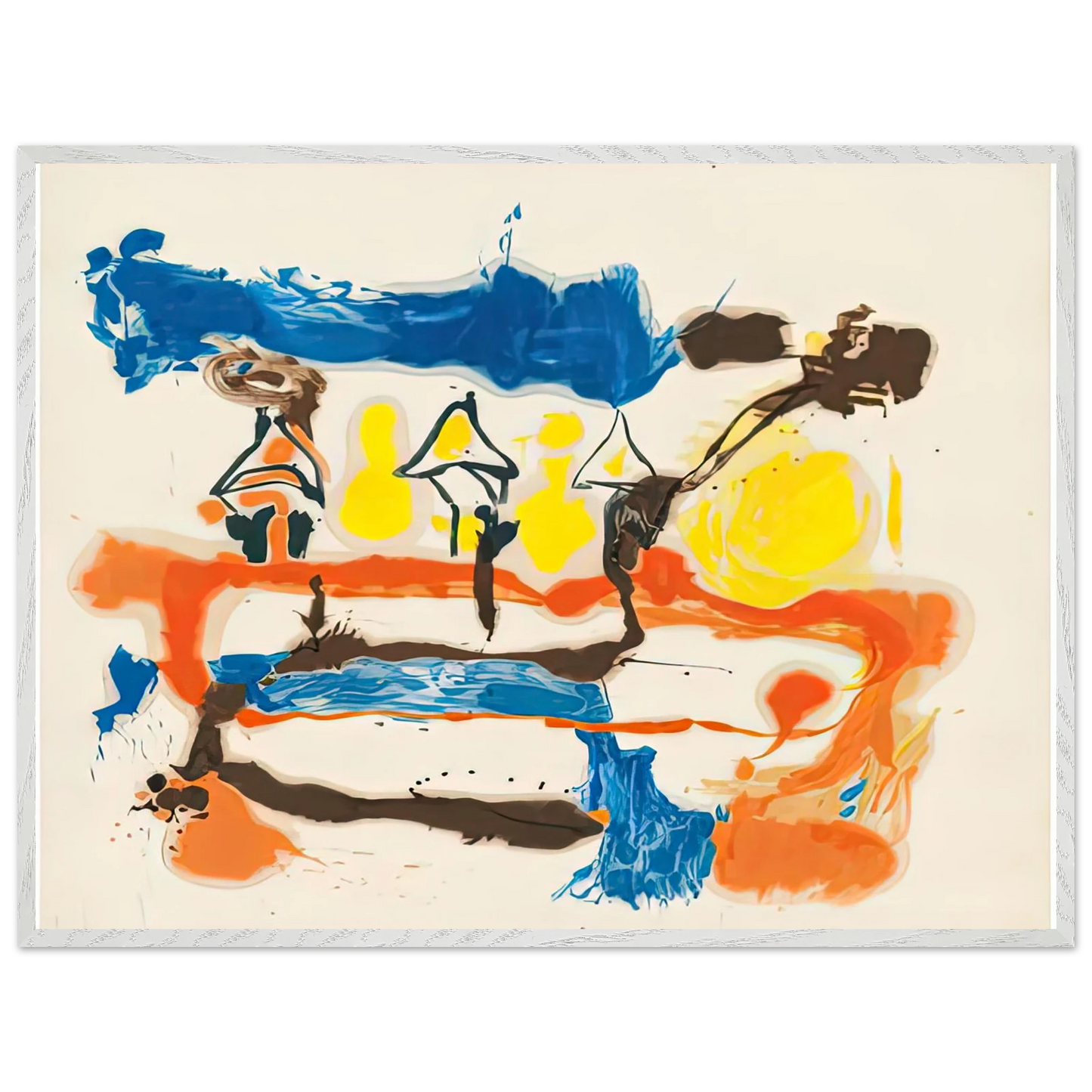 Helen Frankenthaler - Fable, 1961- Wall Art - 21x29.7 cm / 8x12" - Premium Wooden Framed Poster With Fine Art Paper-canvas - White frame