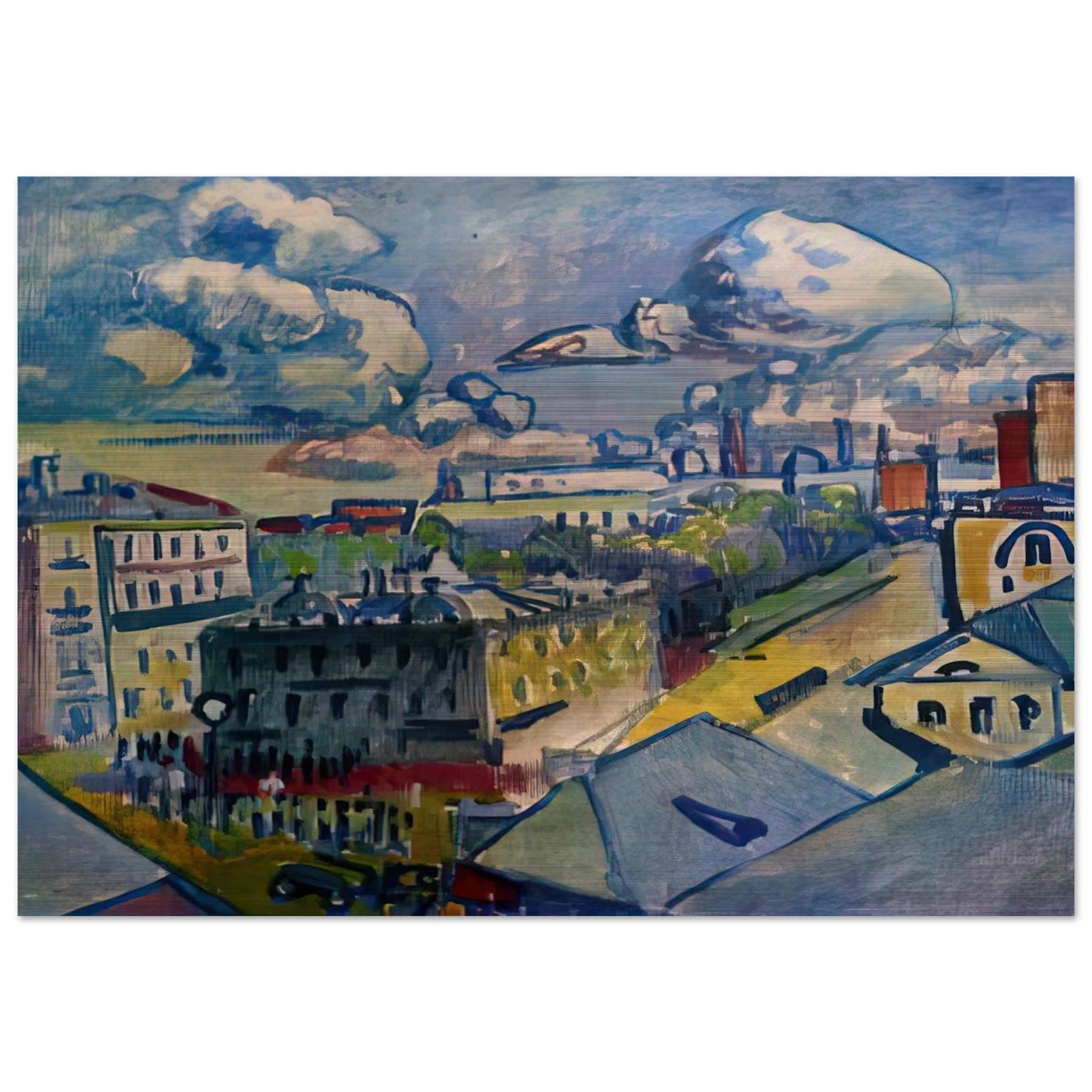 MOSCOW ZUBOVSKAYA SQUARE STUDY 1916 - Wassily Kandinsky Brushed Aluminum Print - 70x100 cm / 28x40 inches | Wassily Kandinsky Aluminum Print | Wassily Kandinsky Prints