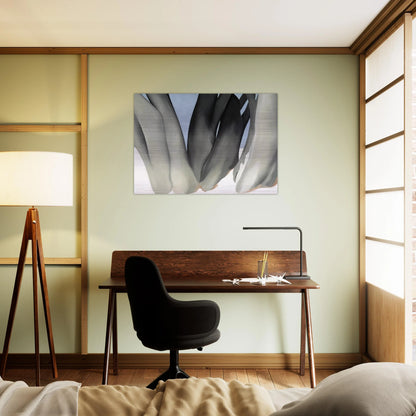 Bare Tree Trunks with Snow - Georgia O'Keeffe Brushed Aluminum Print - 70x100 cm / 28x40 inches | Georgia O'Keeffe Aluminum Print | Georgia O'Keeffe Prints