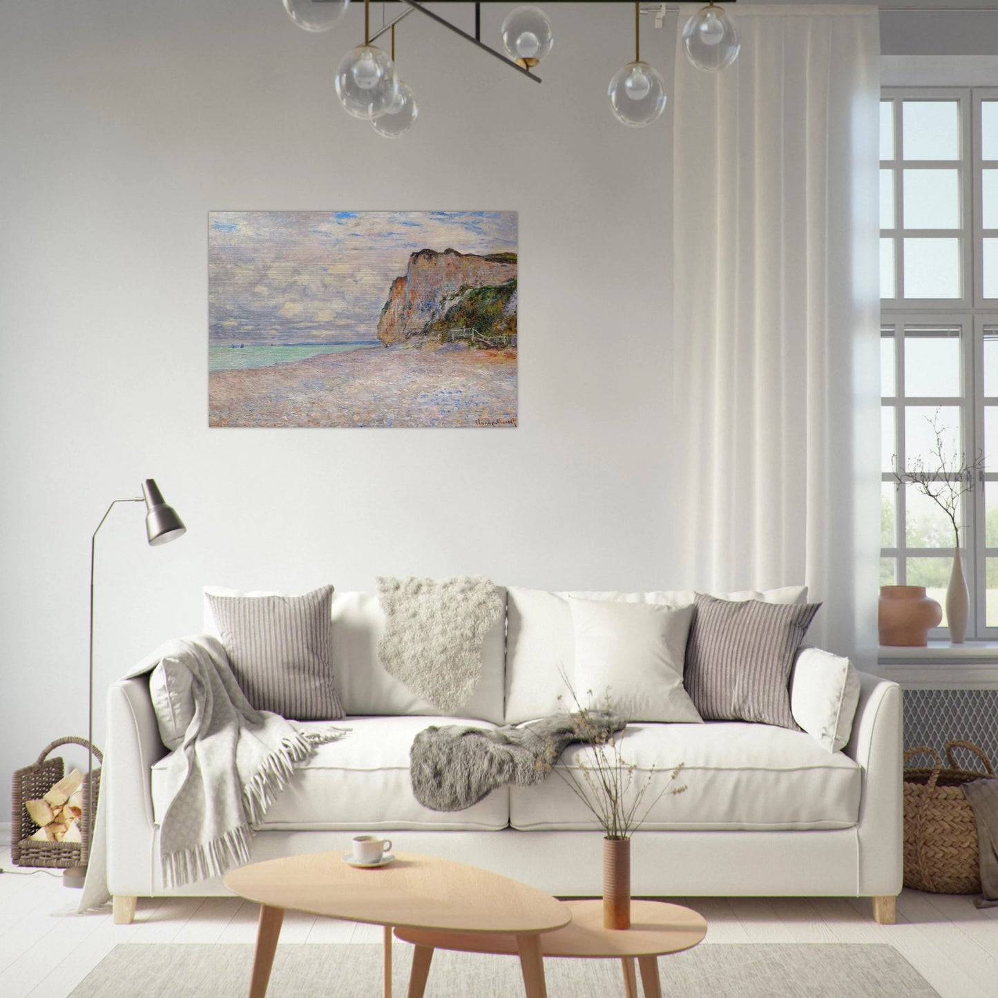 Cliffs near Dieppe - claude monet Brushed Aluminum Print - 70x100 cm / 28x40 inches | claude monet Aluminum Print | claude monet Prints