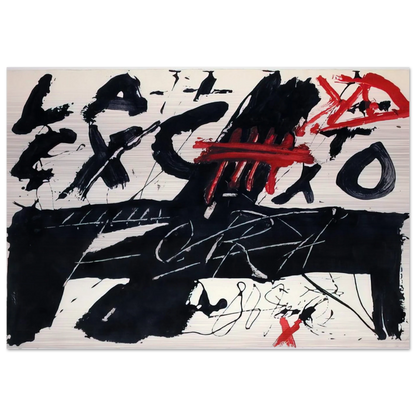 NEGRE I ROIG III FORA 1976 - Antoni Tapies Brushed Aluminum Print - 70x100 cm / 28x40 inches | Antoni Tapies Aluminum Print | Antoni Tapies Prints