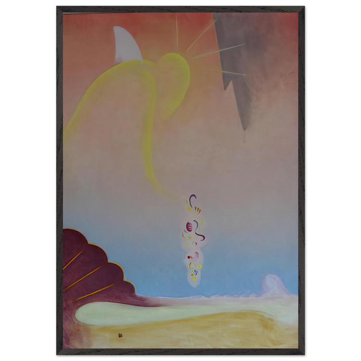 First Spring Garland - Precisionism - Agnes Lawrence Pelton 70x100 cm / 28x40 inches Framed Art Print – Black Wooden Frame